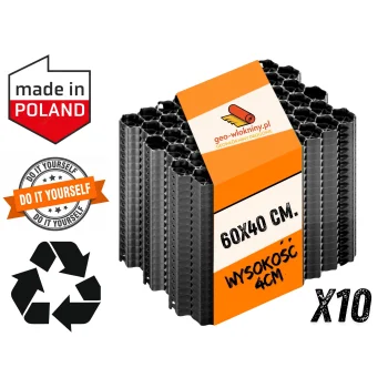 Kratka KRATA Parkingowa Trawnik Podjazd 60x40x4 cm EKO Parking Drogowa 10 szt.